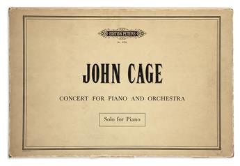 CAGE, JOHN. Concert for Piano and Orchestra for Elaine De Kooning.